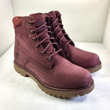 TIMBERLAND Waterville 6 Inch Womens Ankle Boots Nubuck Burgundy UK4.5 (X46)