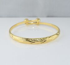 SALE 9K Yellow Gold Filled Baby Girl Son Toddler Bangle 45- 48mm Brithday D/316b