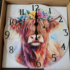 Highland Cow Clock. Silent