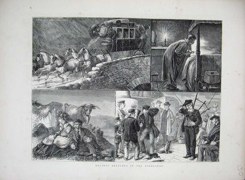 Old antique print 1872 - old,