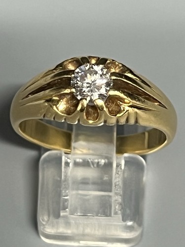 18ct gold gents solitaire - gents,