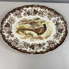 Royal Worcester Palissy Game Series Birds Oval Serving Platter Plate 16" WIDE