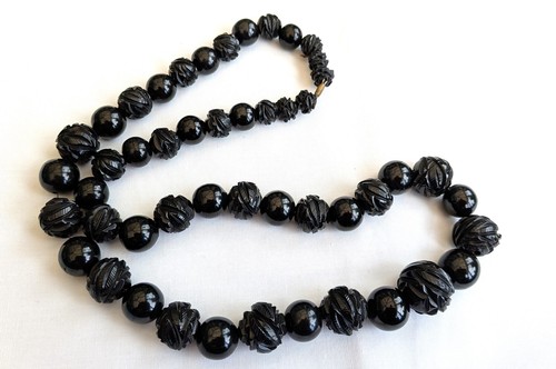 Victorian antique whitby jet - antique,
