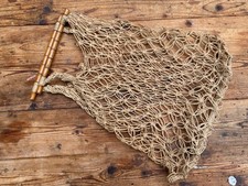 Vintage String Bag with Turned Wooden Handles GOOD CONDITION