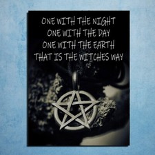 One With The Night metal plaques signs poster image Wiccan Witchcraft Magic