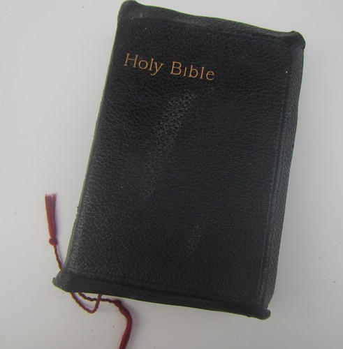 Old leather bound holy bible - bible,