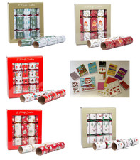 Christmas Crackers Set 10 x 12" Inc Gift Joke Hat & Snap Eco Friendly NO PLASTIC