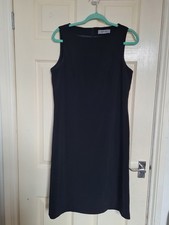 Beautiful Soft Black Amaranto Ladies Sleeveless Dress Size M 12/14 VGC