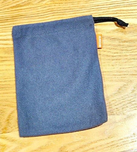 Sony grey fabric drawstring - sony,