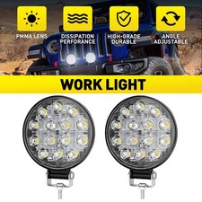 12V 24V LED Round Work Light Bar Spot Lights Driving Lamp Offroad Car Truck SUV