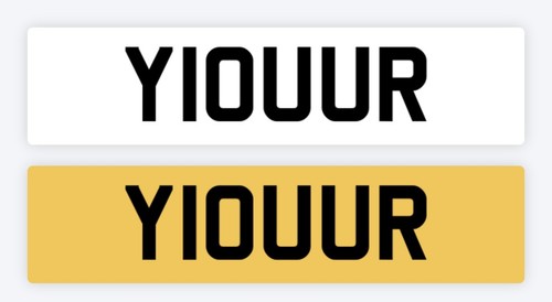 Your private number plate - your,