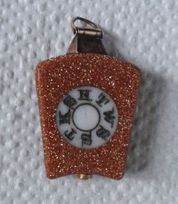 Vintage 9ct gold & gold Aventurine Masonic Royal Arch keystone watch chain fob