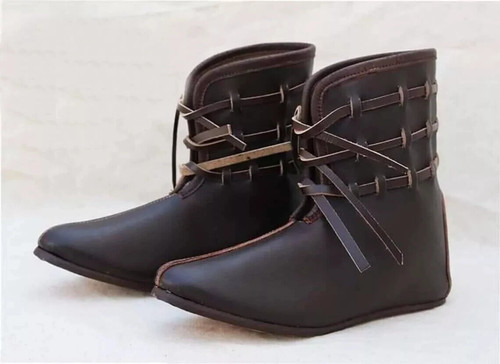 Medieval 100 leather shoes - leather,
