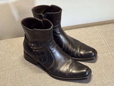 Aldo Black Cuban Heel Zip Boots Size 8 Biker Style