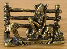 VINTAGE BRASS PIXI LETTER RACK