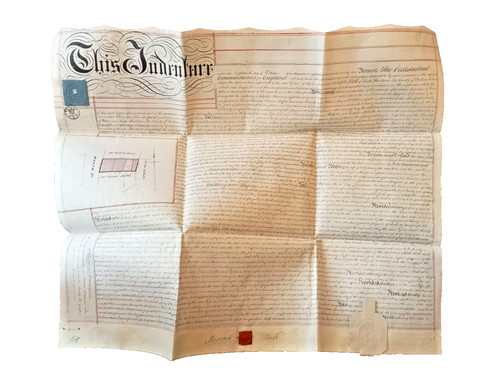 Vellum indenture document - vellum,