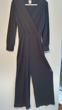 Kim & Co Black size 3XL  faux wrap jumpsuit with pockets brand new QVC kmbx3