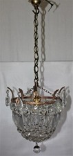 Edwardian brass half bag chandelier