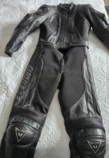 Motorbike Leathers Ladies 2 Piece Dainese Size 44 Black Leather
