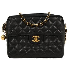 Chanel Black Calfskin Camera