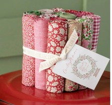 Tilda Creating Memories Winter  Fat Eight Roll Bundle .  Reds and  Greens
