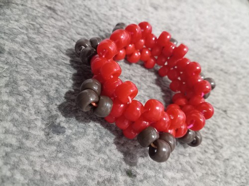 Black and white spiked kandi - white,
