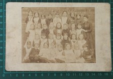 Early 1900 School Mistress And School Class Group Photo , Possibly Earlier
