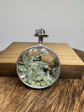 Glass Wish Bottle with Prehnite Crystal Chips