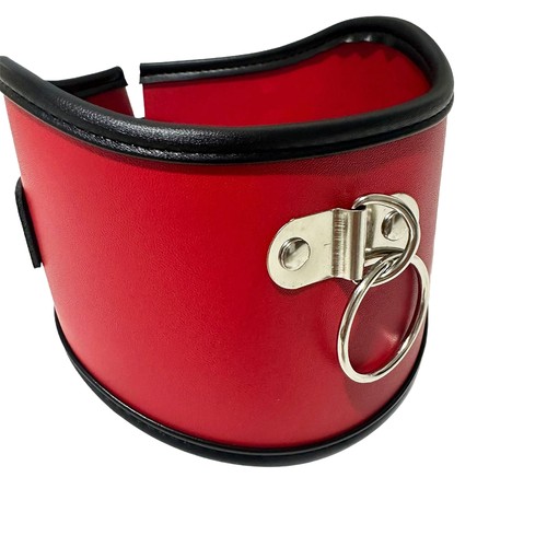 Leather red neck collar - pu,