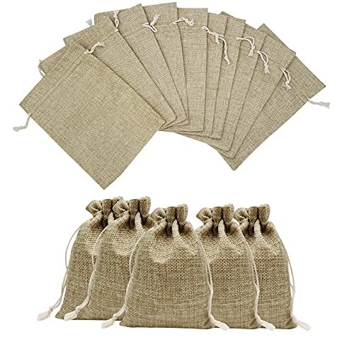 100 pcs burlap gift bags - -,