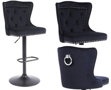 Velvet Bar Stools Knocker Breakfast Kitchen Bar Knocker,  Blue Grey Black velvet