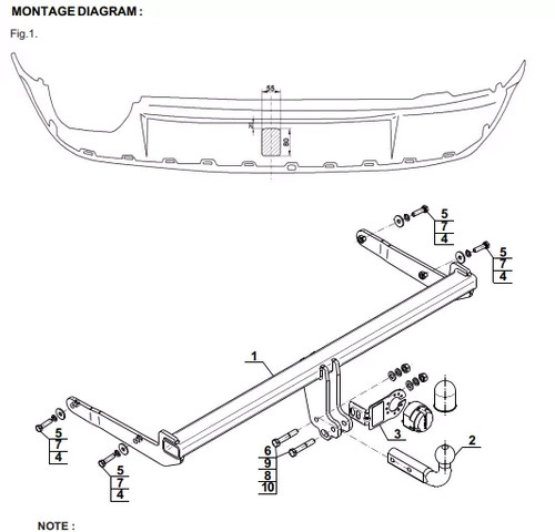 Swan neck tow bar - tow, for
