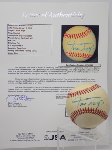 Willie mays hof - willie, signed