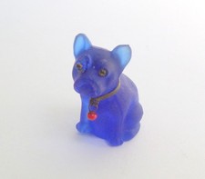 Large Antique CZECH Glass CRACKERJACK Cracker Jack Charm French Bulldog