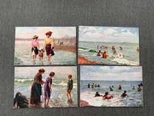 BY THE SUMMER SEA - RAPHAEL TUCK OILETTES   COLLECTION OF VINTAGE POSTCARDS