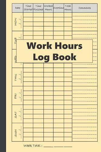 Work hours log book - hours,