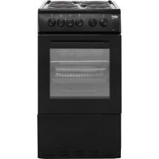 Beko AS530K 50cm Free Standing Electric Cooker with Solid Plate Hob Black A