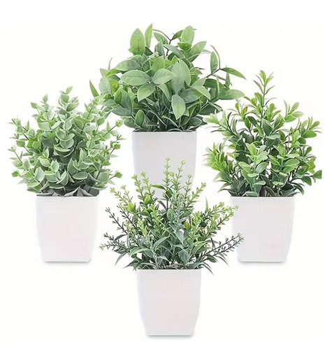Set artificial plants in - set,