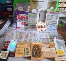 JOB LOT BUNDLE  CRAFT CARDMAKING STAMPS +TIM HOLTZ STAMPING PLATFORM + INK