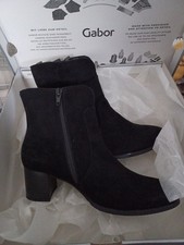 Gabor Black Suede Ankle Boots size 3.5
