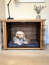 Bespoke Solid Oak Dog Crate / Cabinet