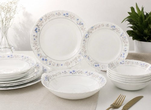 Classic white blue floral - white, &
