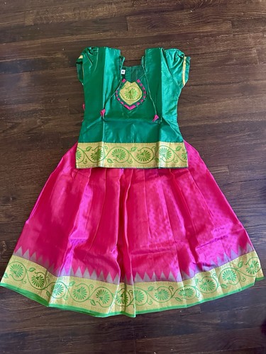 Girls silk saree - silk, sari