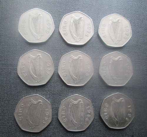 Lot irish ireland 50p - 9,