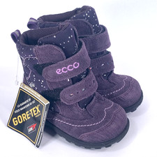 Ecco Infants Leather Goretex Boots UK 4 EU 20 Track Uno Purple Suede Waterproof