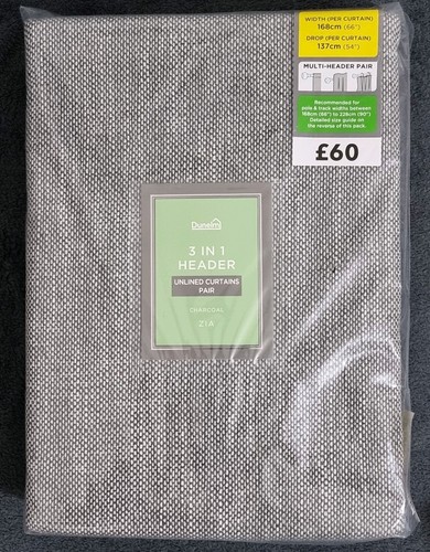 Dunelm header unlined - in, 1