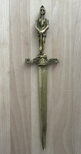 Vintage brass medieval knight - vintage,