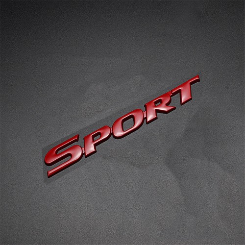 Metal red sport logo emblem - red,