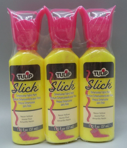 Neon yellow fabric paint 3 - yellow,
