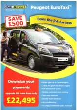 Cab Direct Peugeot Expert EuroTaxi Special Offer c2011 UK Single Sheet Brochure